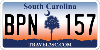 SC license plate BPN157