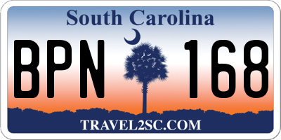 SC license plate BPN168
