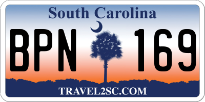SC license plate BPN169