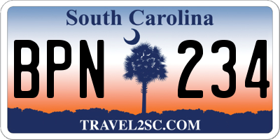 SC license plate BPN234