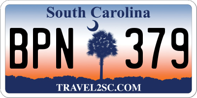SC license plate BPN379