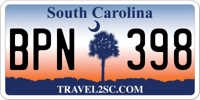 SC license plate BPN398