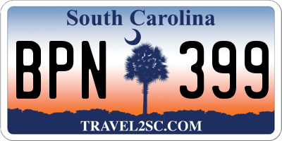 SC license plate BPN399