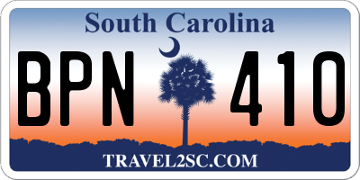 SC license plate BPN410