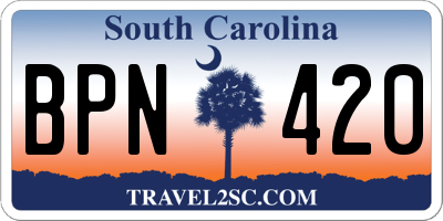 SC license plate BPN420
