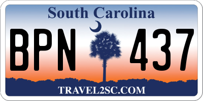 SC license plate BPN437