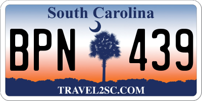 SC license plate BPN439