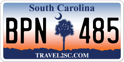 SC license plate BPN485
