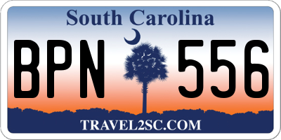 SC license plate BPN556