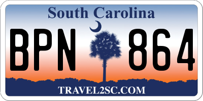SC license plate BPN864
