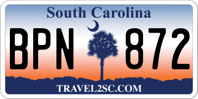 SC license plate BPN872