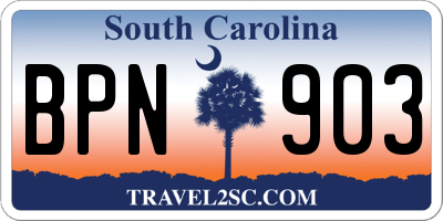 SC license plate BPN903