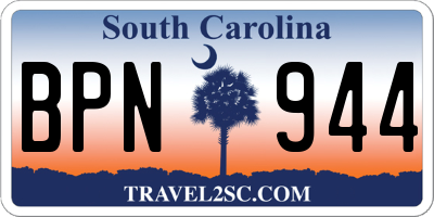 SC license plate BPN944