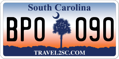 SC license plate BPO090