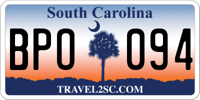 SC license plate BPO094