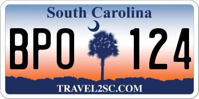 SC license plate BPO124