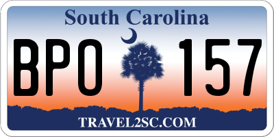 SC license plate BPO157
