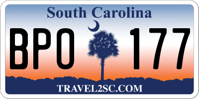 SC license plate BPO177