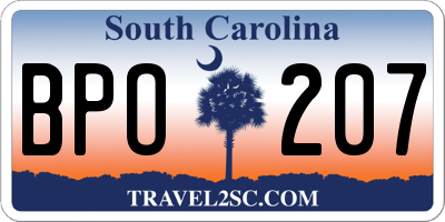 SC license plate BPO207