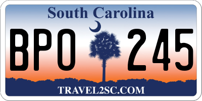 SC license plate BPO245