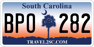 SC license plate BPO282