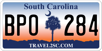 SC license plate BPO284