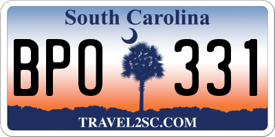 SC license plate BPO331