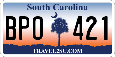 SC license plate BPO421