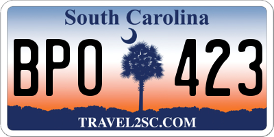 SC license plate BPO423