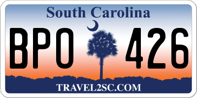 SC license plate BPO426