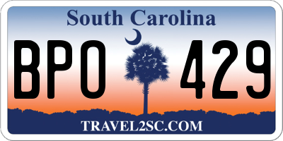 SC license plate BPO429