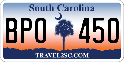 SC license plate BPO450