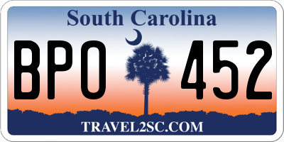 SC license plate BPO452