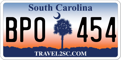 SC license plate BPO454
