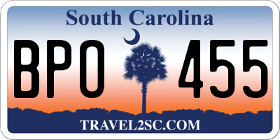 SC license plate BPO455