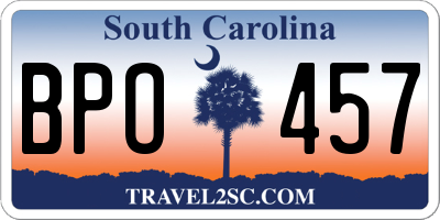 SC license plate BPO457