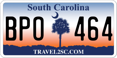 SC license plate BPO464