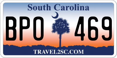 SC license plate BPO469