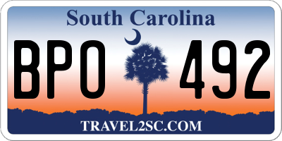 SC license plate BPO492