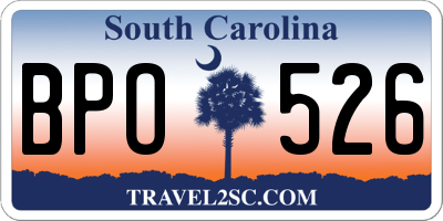 SC license plate BPO526