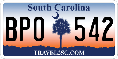 SC license plate BPO542