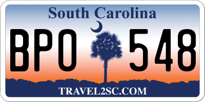 SC license plate BPO548