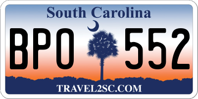 SC license plate BPO552