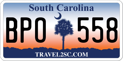 SC license plate BPO558