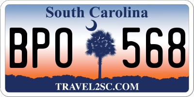 SC license plate BPO568