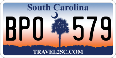 SC license plate BPO579
