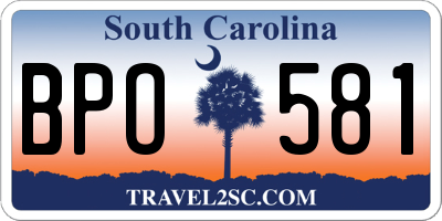 SC license plate BPO581