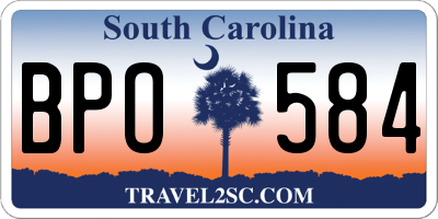 SC license plate BPO584