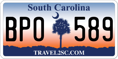 SC license plate BPO589