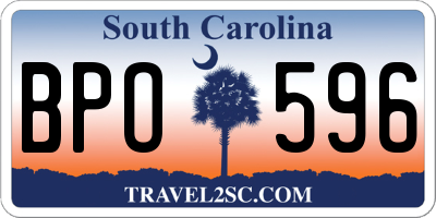 SC license plate BPO596